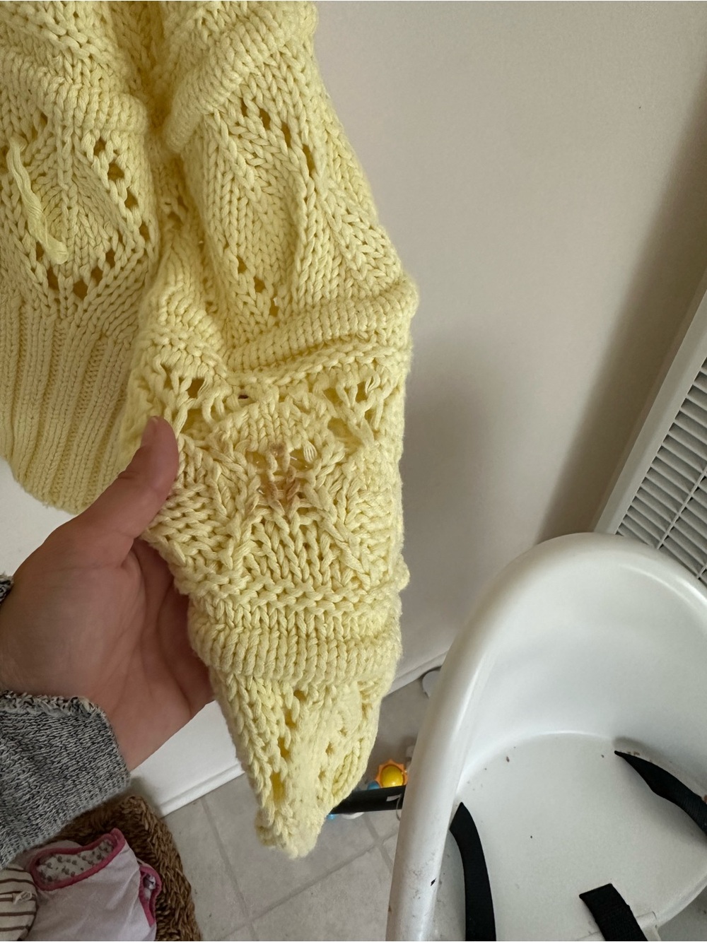 Zara Pale Yellow Openwork Knit Cardigan - Picture 5 of 5